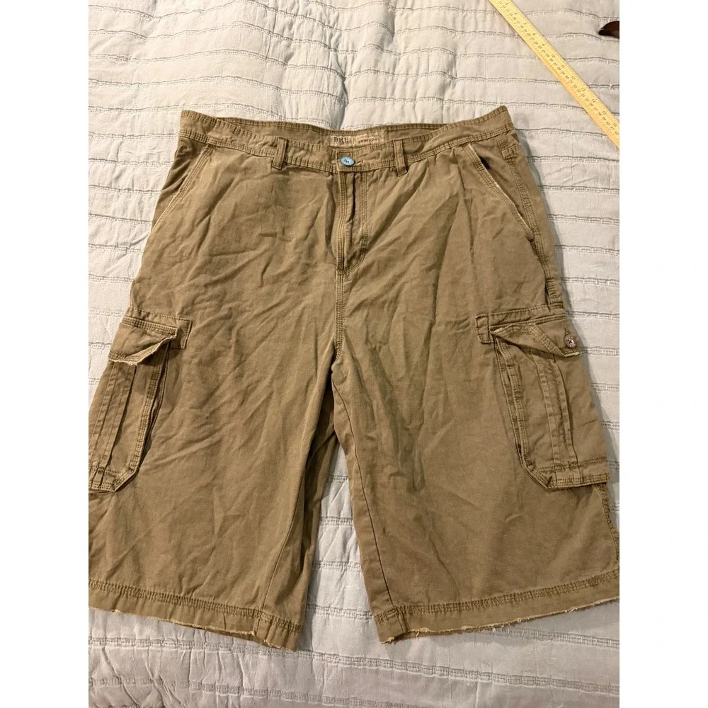 BKE Byron Mens Olive Green Cargo Shorts StandardFit Size 38 Cotton Ripstop B6771